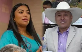 La senadora Martha Peralta y el concejal asesinado, Jhon Gil.