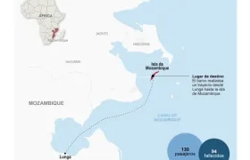 Mapa de Mozambique.