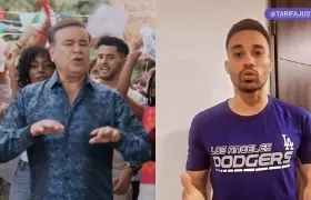 El artista Iván Villazón y el arquero José Luis Chunga.