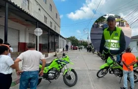 El patrullero Jaider Amador Quessep fue baleado en esta cuadra del barrio San Luis. 