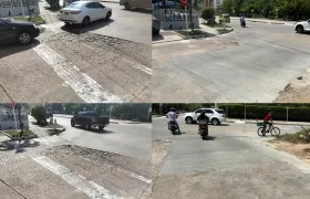 La carrera 64 con calle 98, barrio Riomar, antes y después de la 'Operación tapahuecos'