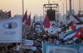 Marcha en La Habana en el Día del Trabajador