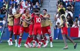 Celebración de la selección de Canadá. 