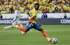 Jhon Córdoba en el partido de este viernes ante Costa Rica. 