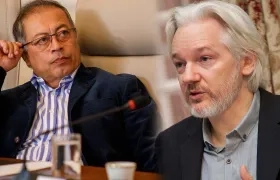 Gustavo Petro y el fundador de WikiLeaks, Julian Assange.