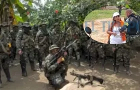 Rosa Villalba, con chaleco de Fuerza Ciudadana, y alias 'Camilo'.