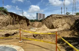 Trabajos de Triple A en el puente de la calle 30.