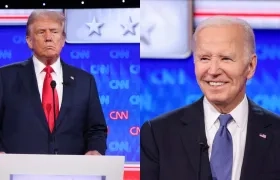 Trump y Biden en el debate presidencial. 