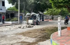 Calle intervenida entre el barrio Las Palmas y La Magdalena.