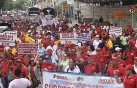 La marcha de Fecode de este miércoles en Barranquilla