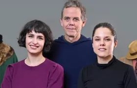 La actriz chilena Fernanda Urrejola, el director Andrés Wood y la guionista Francisca Alegría.