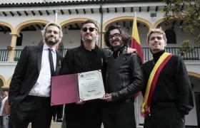 Integrantes de la banda, Juan Pablo Villamil, Juan Pablo Isaza, Simón Vargas, y Martín Vargas. 