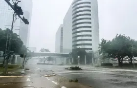 Paso del huracán en Houston.
