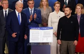 Joe Biden y Volodímir Zelenski.