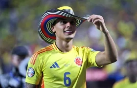 Richard Ríos luego de clasificar a la final. 