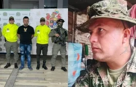 Edinson Jiménez Lemus, alias 'Bomba', cuando fue capturado y vestido de camuflado. 