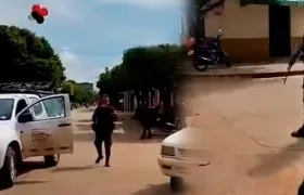 Guerrilleros en zona urbana del municipio de Pelaya.