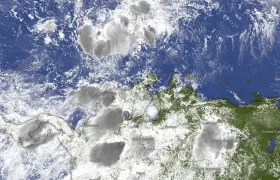 Imagen satelital de este viernes en la Región Caribe Colombiana.  