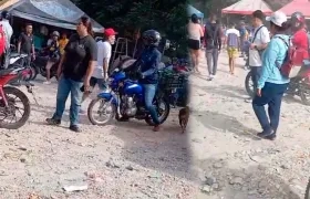 Lugar donde se presentó el ataque sicarial esta tarde en Las Moras. 