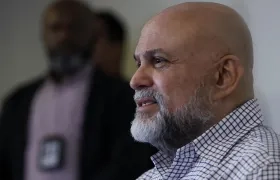 Mancuso en rueda de prensa tras su libertad.