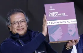 Presidente Gustavo Petro tras firmar reforma pensional. 