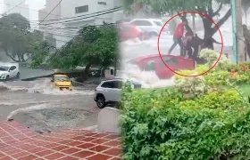 Imágenes de los vehículos y los rescatados.