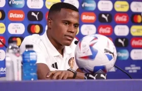 Jhon Arias en la rueda de prensa previa al encuentro de este sábado contra Panamá.
