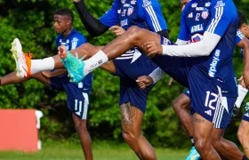 Jermein Peña y Gabriel Fuentes, jugadores del Junior durante la pretemporada. 