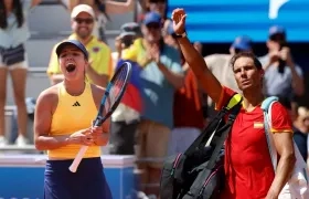 La tenista colombiana María Camila Osorio y el español Rafael Nadal. 