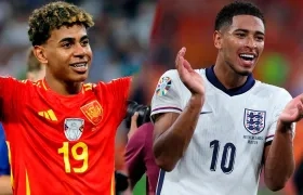 Lamine Yamal y Jude Bellingham, jóvenes figuras de España e Inglaterra.
