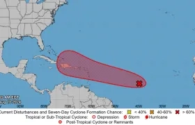La trayectoria que tiene la onda tropical con posibilidad de convertirse en ciclón. 
