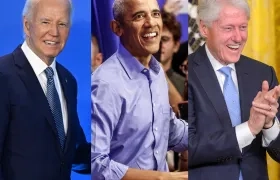 Presidente Joe Biden y los expresidentes Barack Obama y Bill Clinton. 