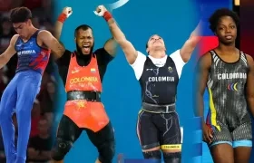 Ángel Barajas, Yeison López, Mari Leivis Sánchez y Tatiana Rentería, medallistas colombianos. 