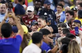 Darwin Núñez en los incidentes con hinchas colombianos.