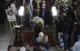 El funeral de Juan Izquierdo se cumplió en la sede de Nacional de Montevideo.