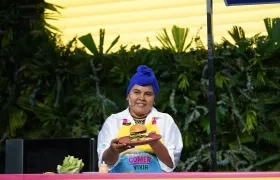María Rúa presentó en Sabor Barranquilla sus hamburguesas de proteína de guandú.