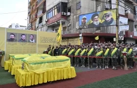 Sepelio de miembros de Hizbulá.