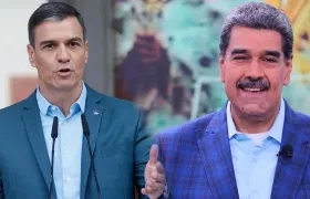 Pedro Sánchez y Nicolás Maduro.