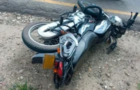 Motocicleta involucrada en el accidente. 