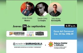 Los tres poetas participantes en esta jornada literaria.