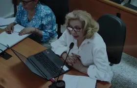 La fiscal 3 delegada contra el lavado de activos, Lucy Marcela Laborde, en estrado. 