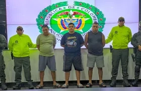 Los tres capturados por el crimen del patrullero. 