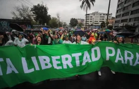 La marcha realizada por mujeres en Quito. 