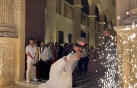 Milagros Villamil y Rafa Pérez en la Catedral de Santa Catalina de Alejandría.