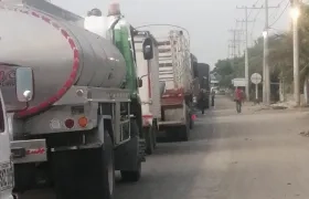 El bloqueo en el puente Pumarejo.