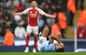 La lesión de Rodri durante el partido con el Arsenal.