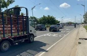 Carril 'Solo Bus' en la avenida Circunvalar.