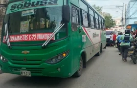 Buseta involucrada en el accidente. 