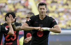 El polaco Robert Lewandowski marcó doblete en el triunfo del Barcelona. 