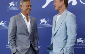 Los famosos posan en una sesión fotográfica del Festival Internacional de Cine de Venecia.